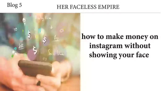 how to make money on instagram without showing your face