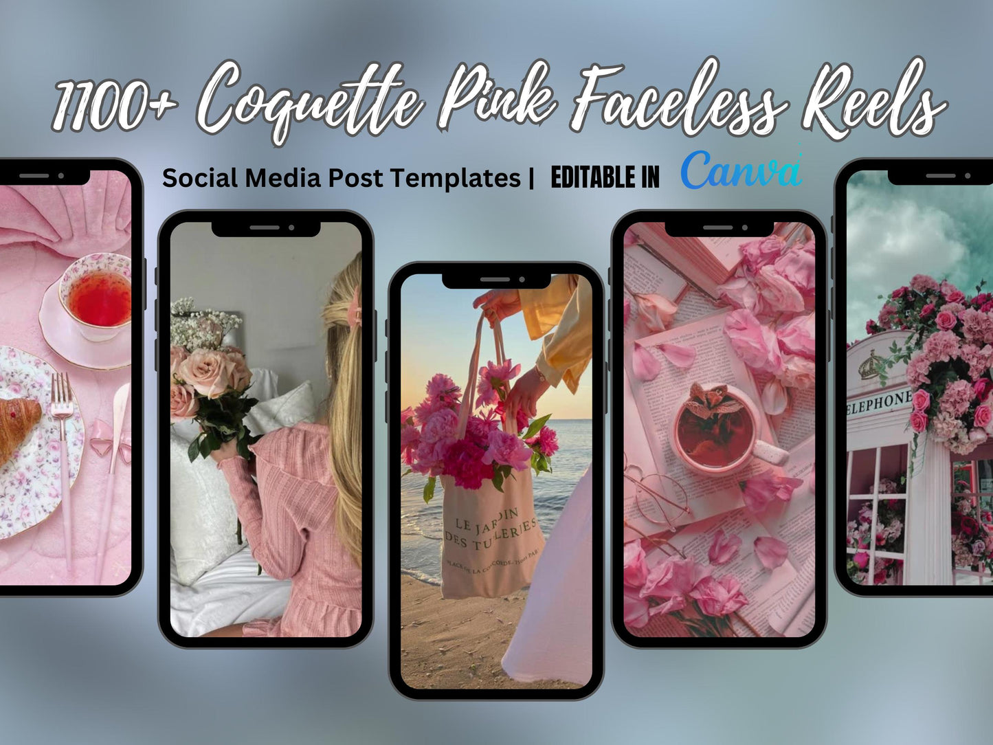 Marketing Canva Templates Bundle: 1100 Pink Coquette Designs for Social Media & Branding Essentials
