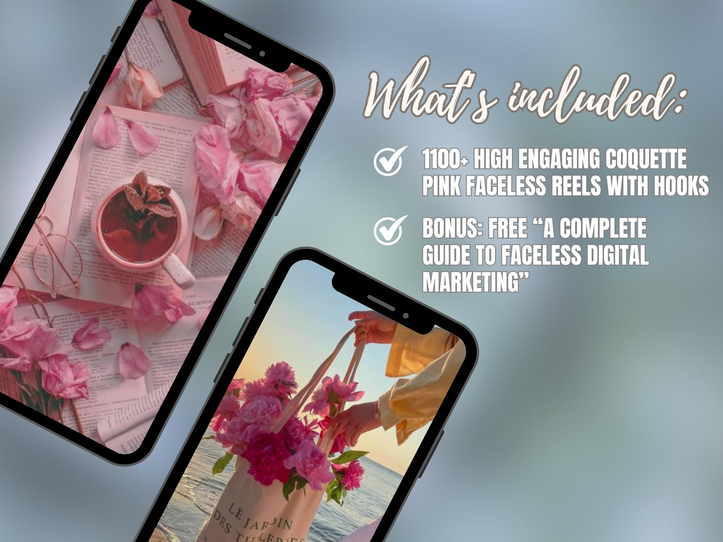 1100+ Faceless Video Reels | Pink Coquette Canva Templates + Marketing Goodies – Start Earning Today! use faceless reels to make money on social media easily