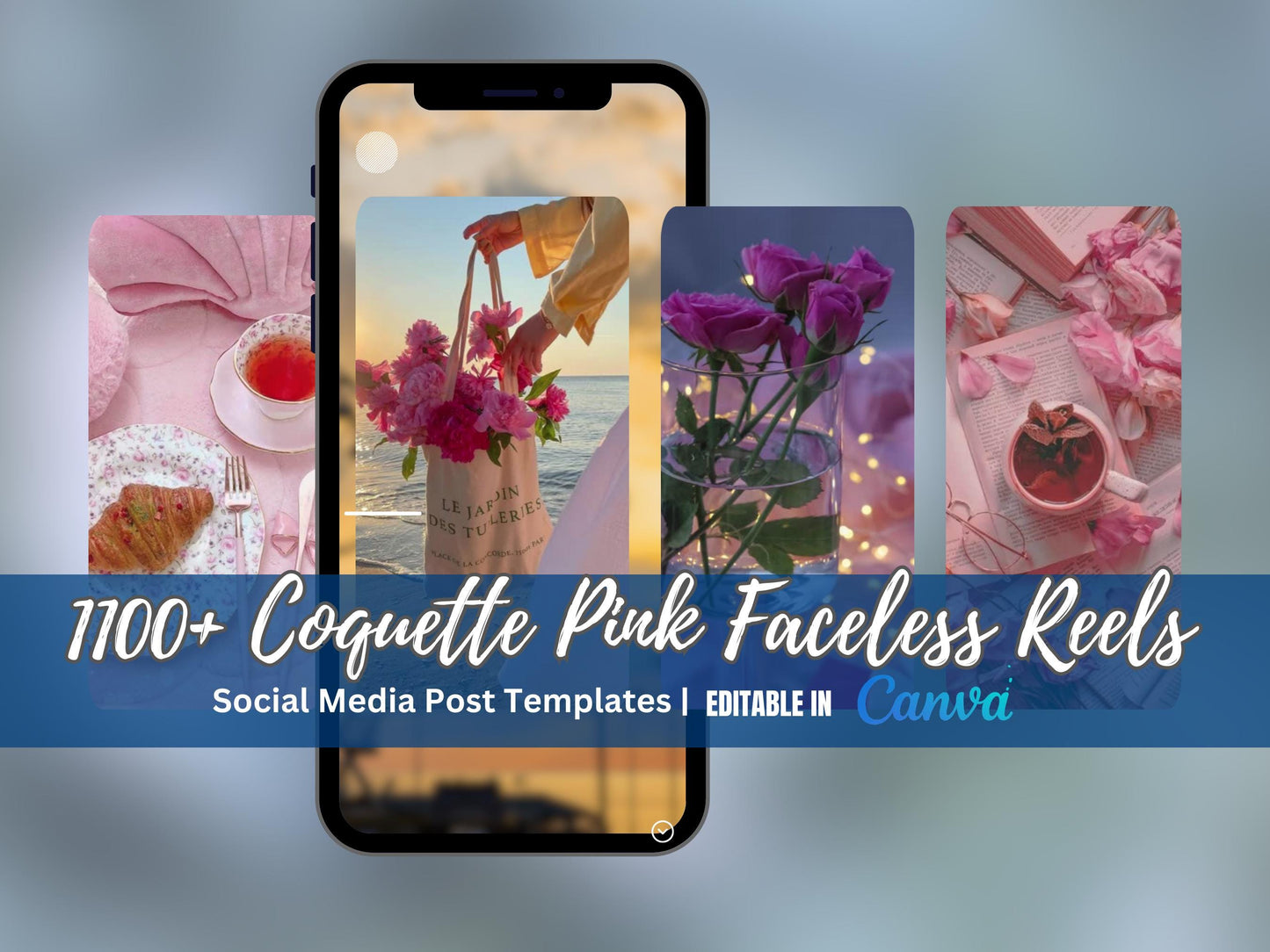 Marketing Canva Templates Bundle: 1100 Pink Coquette Designs for Social Media & Branding Essentials
