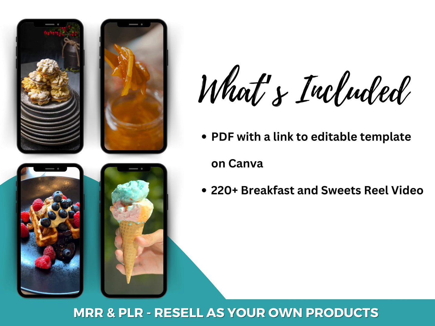 220+ Breakfast & Sweets Reels | Vertical Food Video Templates | Canva Editable | Dessert and Morning Meals for TikTok and Instagram