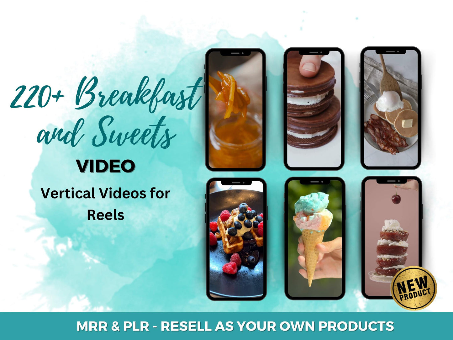 220+ Breakfast & Sweets Reels | Vertical Food Video Templates | Canva Editable | Dessert and Morning Meals for TikTok and Instagram