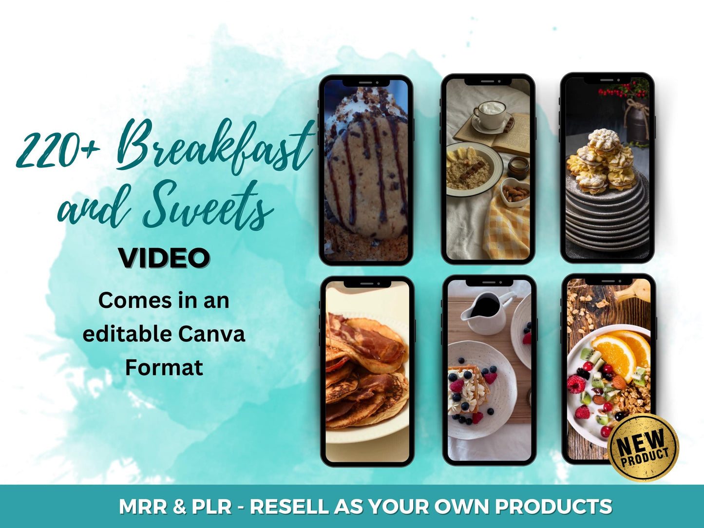 220+ Breakfast & Sweets Reels | Vertical Food Video Templates | Canva Editable | Dessert and Morning Meals for TikTok and Instagram