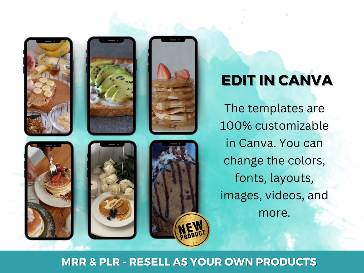 220+ Breakfast & Sweets Reels | Vertical Food Video Templates | Canva Editable | Dessert and Morning Meals for TikTok and Instagram