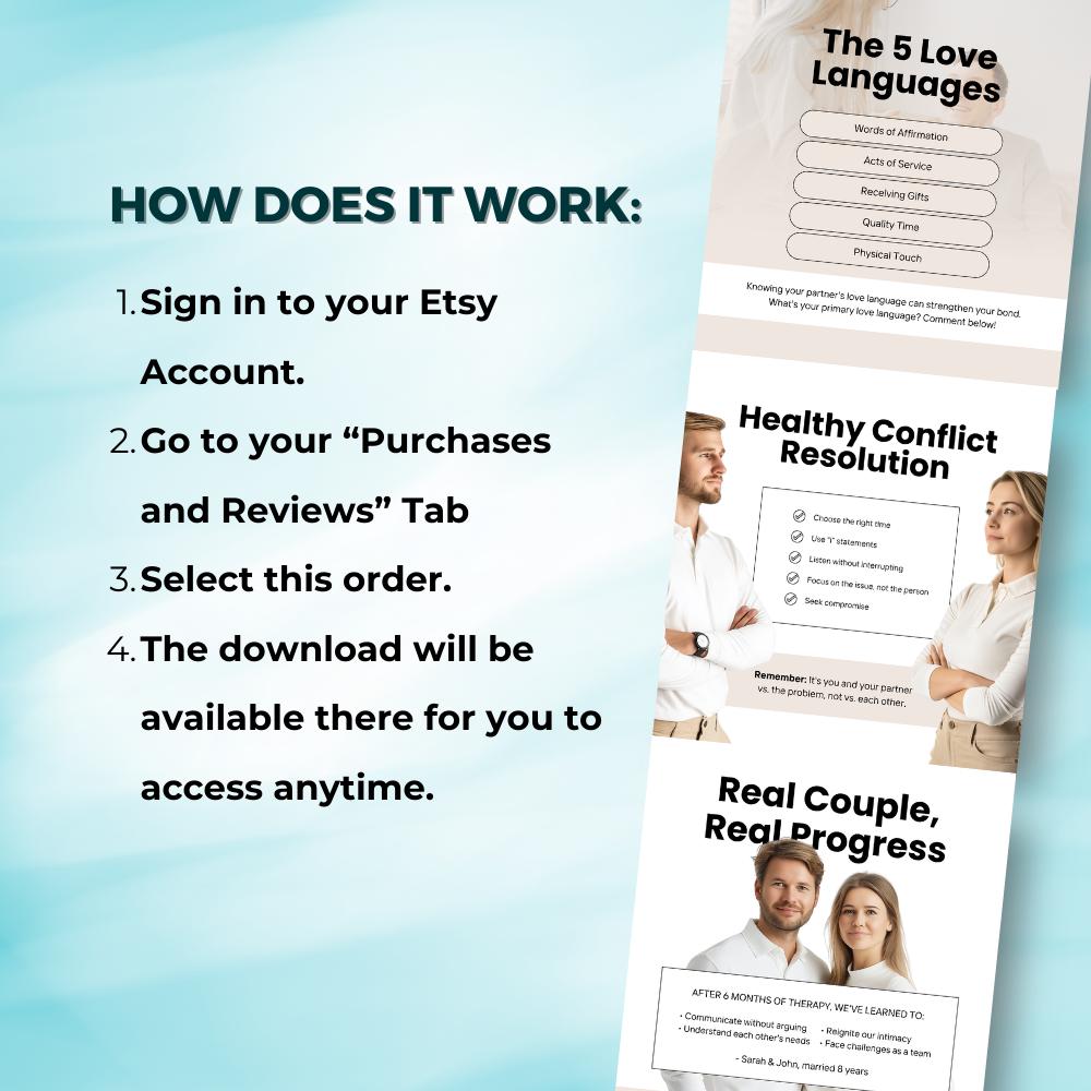 30 Couples Therapy Social Media Posts | Canva Editable Templates for Therapists | Relationship Counseling IG Content