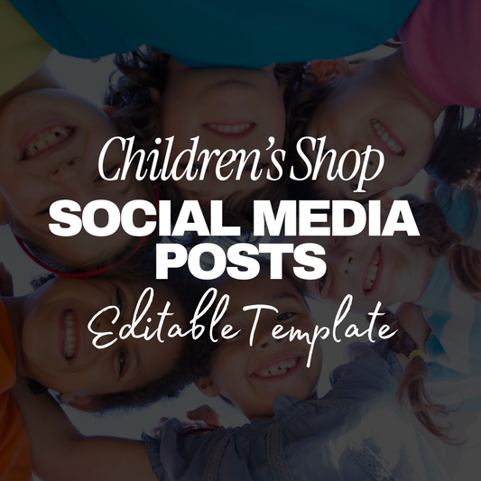 20 Social Media Templates for Children’s Shops | Colorful Canva Posts | Kids Boutique Marketing | Editable Digital Download