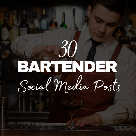 30 Bartender Social Media Templates | Editable Canva Posts | Bar Marketing Content | Cocktail & Mixology IG Templates