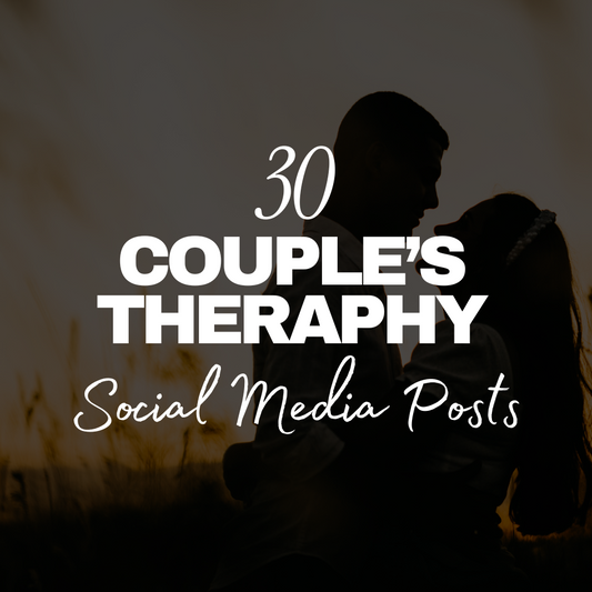 30 Couples Therapy Social Media Posts | Canva Editable Templates for Therapists | Relationship Counseling IG Content