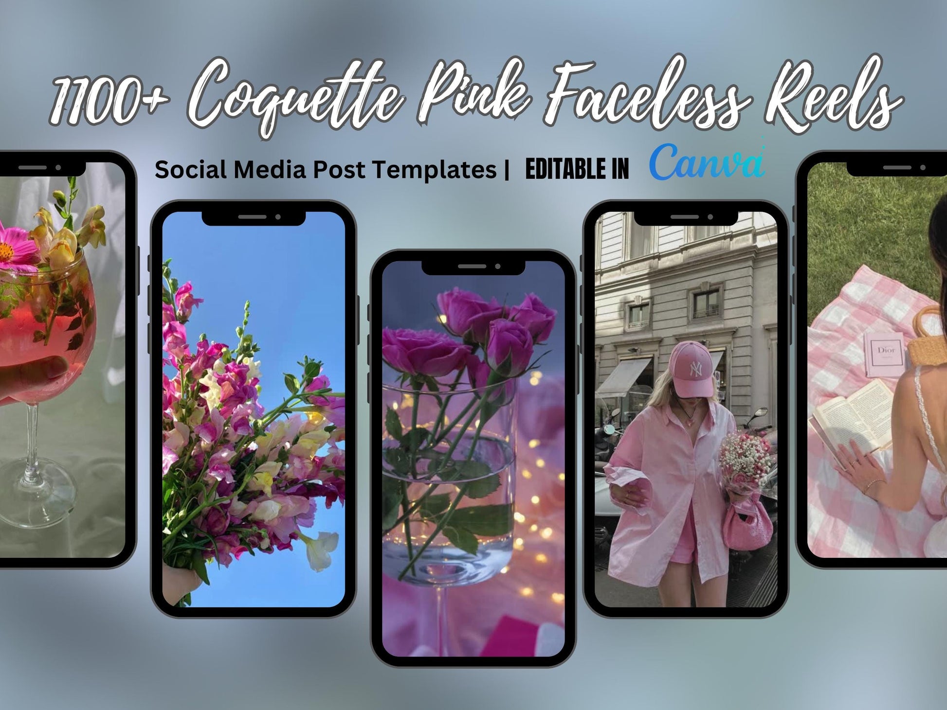 1100+ Faceless Video Reels | Pink Coquette Canva Templates + Marketing Goodies – Start Earning Today! use faceless reels to make money on social media easily